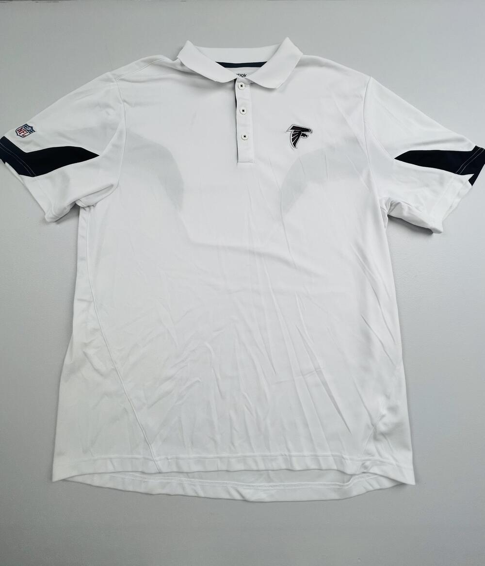 Atlanta Falcons Shirt Mens XL White NFL Football Reebok Polo Short Sleeve Golf